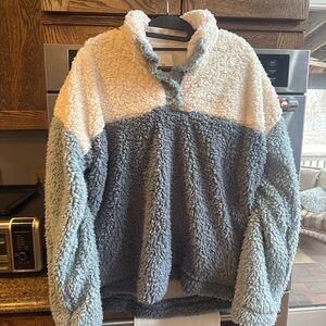 Thread & Supply Blue and White Sherpa Jacket